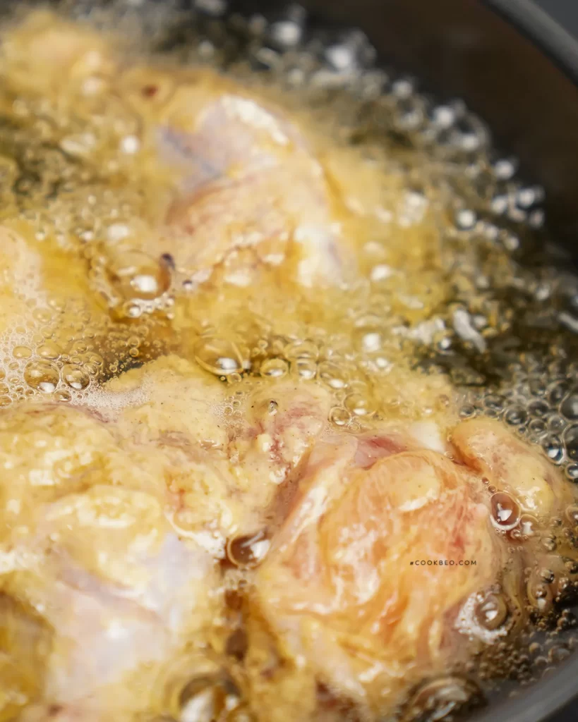 Making fried chicken wings